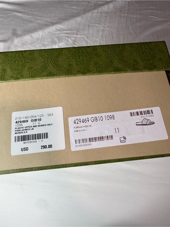 Gucci Black Slides with Green & Red Web Stripes main image 5